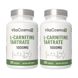 VitaCosmoX VitaCosmoX L-Carnitine Tartrate 1000mg Vegetable Capsules, 2, 240 Tablets / VitaCosmoX 비타코스모엑스 L-카르니틴 타르트레이트 1000mg 야채캡슐, 2개, 240정