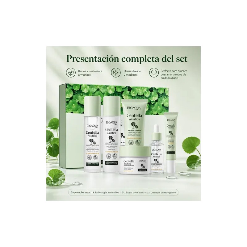 Kit Facial Centella Asiática, Acné, Manchas Arrugas,grasa,6p