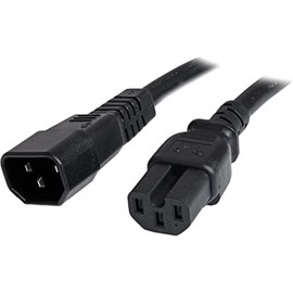 StarTech.com 6ft (1.8m) Heavy Duty Extension Cord, IEC 320 C14 to IEC 320 C15 Black Extension Cord, 15A 250V, 14AWG, Extension Power Cable, Heavy Duty AC Power Cord, UL Listed (PXTC14C156)
