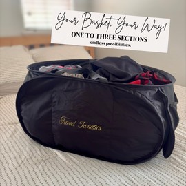Travel Fanatics Collapsible Laundry Basket with Upgraded 420D Nylon - Foldable Laundry Basket Organizer with 3 Interchangeable Sections