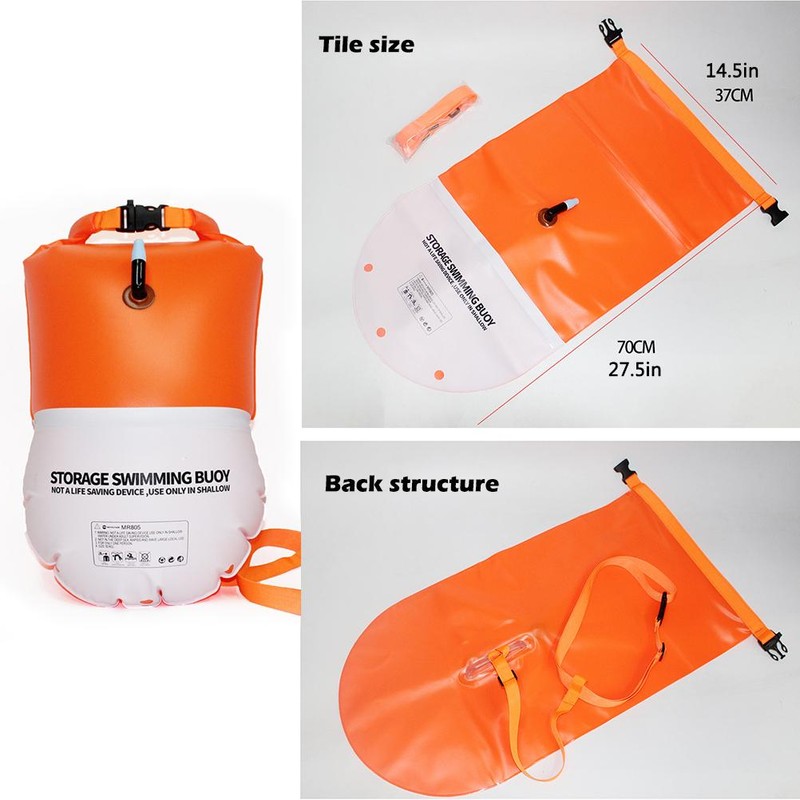 20L Swim Buoy Tow Float Waterproof Bag Storage Bag Inflatable