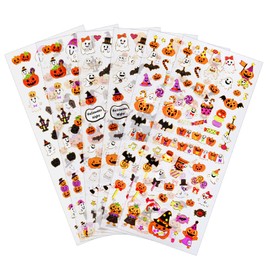 Naler 6 hojas Pegatinas Halloween para Decoración de Ventana, Regalo, Scrapbooking, Álbumes, Stickers Decorativos de Calabaza Fantasma