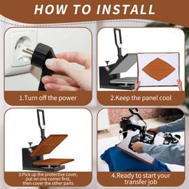 Zhengmy Wrap Cover for Heat Press Platen, 16 x 20 Inch Resistant Reusable Sheets Pad Mat Pillow Sublimation Machine (6 Pcs)