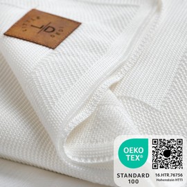 Little Dedi Baby Blankets 100% Lyocell Tencel™ Warm White 30"x40"- Hypoallergenic, Oekotex 100 Class 1, Thermal Regulating and Soft Receiving Blankets Girl/Boy-Knit Toddler - Swaddle Blankets Baby