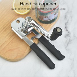 Abrelatas Comercial, Abrelatas de Acero Inoxidable Resistente con Mango Ergonómico, Diseño de Agarre Giratorio, Abrelatas Manual Portátil Fácil de Manivela para el Hogar, Camping