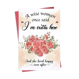 Funny Retirement Cards for Women Friends Boss Retire Gifts for Coworkers Teachers Humorous Retirement Gifts for Women Grandma Colleagues Mom A Wise Woman Once Said I'm Outta Here retirement Card