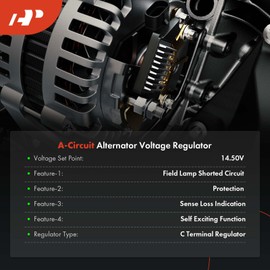 A-Premium Alternator Voltage Regulator Compatible with Mitsubishi Outlander 2011-2019, Outlander Sport 2011-2018, Lancer 2008-2017, RVR 2011-2019, 2.0L 2.4L, 14.5V A-Circuit 14.5 Vest
