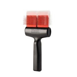FlexIt® Red/Silver Firm Flex Mat Zapper Dog Grooming Brush – Undercoating Combo (Double)