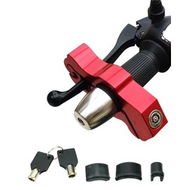 Lock Motorcycle, Heavy Duty Anti Theft Adjustable Bike Handlebar Lock with 2 Keys Protect Your Motorcycle Street ATV Red