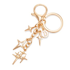 LAXPICOL Gold Star Keychain Enamel Letter D Keychains for Women Men Bag Charms Purse Charms For Handbags Metal Alphabet Initial Letter Key Ring Keychain