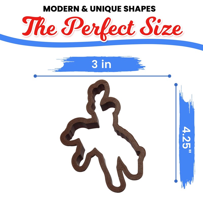 Bucking Bronco Cookie Cutter 4.25 Inch - Hand Made in