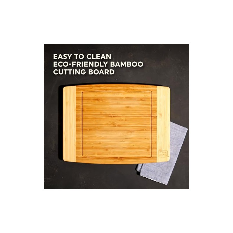 Chicago Cutlery Woodworks 12x16 inch Large Bamboo Cutting Board With