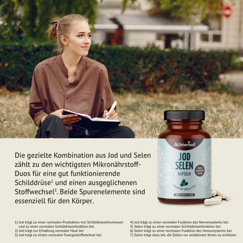 Iodine Selenium Capsules (Pack of 180) | 100 μg Iodine