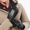 BISON DENIM Winter Genuine Sheepskin Leather Gloves for Men, Touchscreen