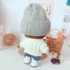 niannyyhouse 20 cm Plush Doll Clothes Square Face Hat Jumper