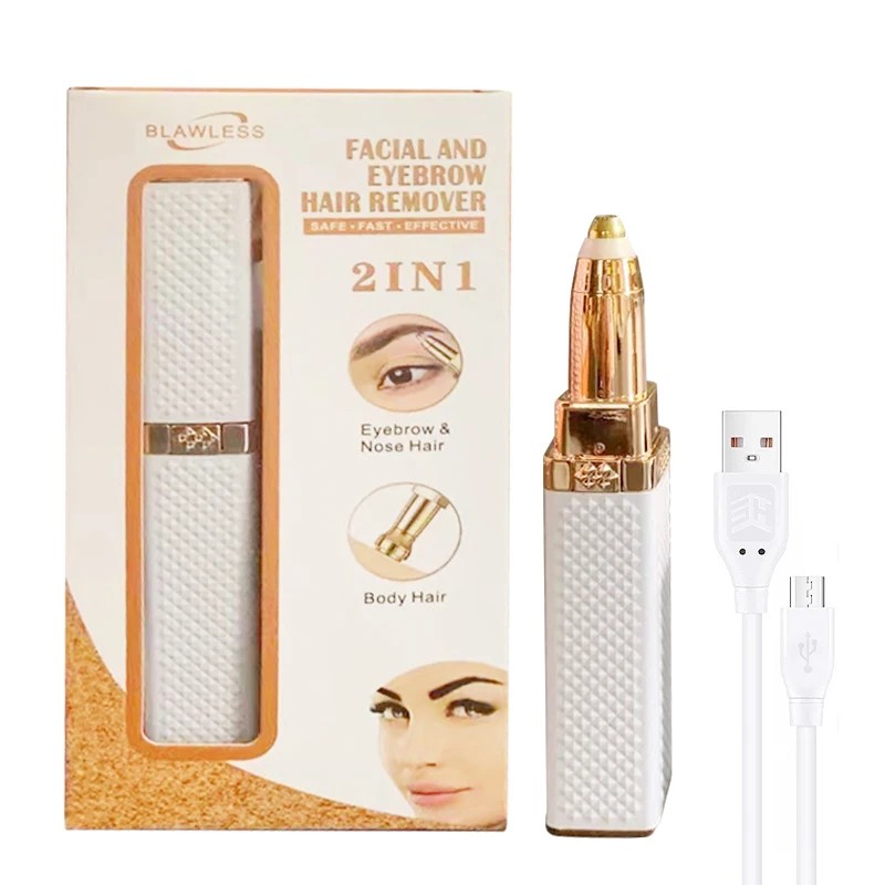 2-in-1 Rechargeable Facial Hair Remover & Eyebrow Trimmer for Women