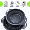 Small Food Strainer for Kitchen - Black Silicone Colander with