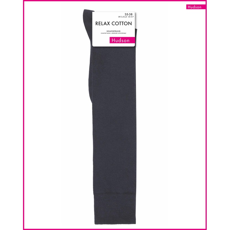 Hudson Women's 005360 RELAX COTTON Knee-High Socks, Black (Black 0005),