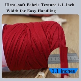 100% Elastic T-Shirt Yarn 2 Pack 200g Each, 95% Polyester 5% Spandex Chunky Knitting Yarn for Crochet Bags & DIY Projects, Stretchable Soft Fabric Yarn for Beginners (Sweet Orange-20)