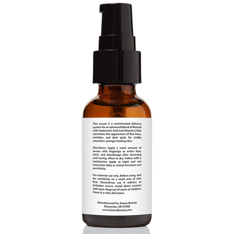 Retinol Serum 2.5% with Hyaluronic Acid & Vitamin E, 1