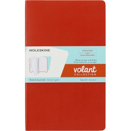 Moleskine QP721F16B24 Large Volant Ruled Journals, Coral Orange/Aqua Blue