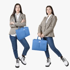 TOPDesign Heavy-Duty Canvas Tote Bag for Women, Adjustable Crossbody/Shoulder Handbag with 9 Pockets, Everything Tote, Ocean Blue, One Size