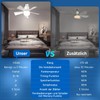 Abnaok Ceiling Fan with LED Light and Remote Control, Bedroom