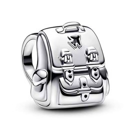 Amuefer Adventure BackPack Charms for Bracelets 925 Sterling Silver with Cubic Zirconia Pendant for Necklaces Back to School Birthday Christmas Jewelry Gifts for Women