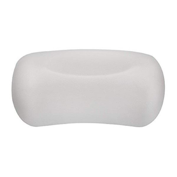 Waterproof Foam Padded Spa Bath Pillow Hot Tub Head Back Cushion - Ergonomically Contoured White Head and Neck Support Bath Pillow for Bathtub, Home Spa Tub
