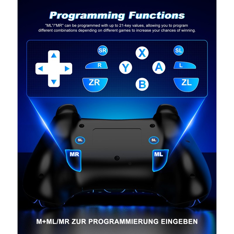 NealGamefy Switch Controller Compatible with Switch/Switch Lite/Switch OLED/Windows/iOS/Android, Wireless Switch
