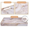 MAONAME Plastic Decorative Tray, Marbling Tray with Handles, Rectangular Coffee