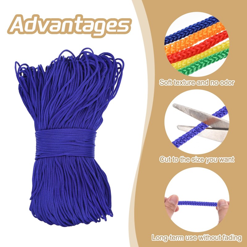 Rebower Macrame Cord 2.5mm x 200M, Polyester Macrame Rope Twisted