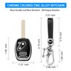 QBUC for Honda Key Fob Cover with Leather Keychain,Soft TPU