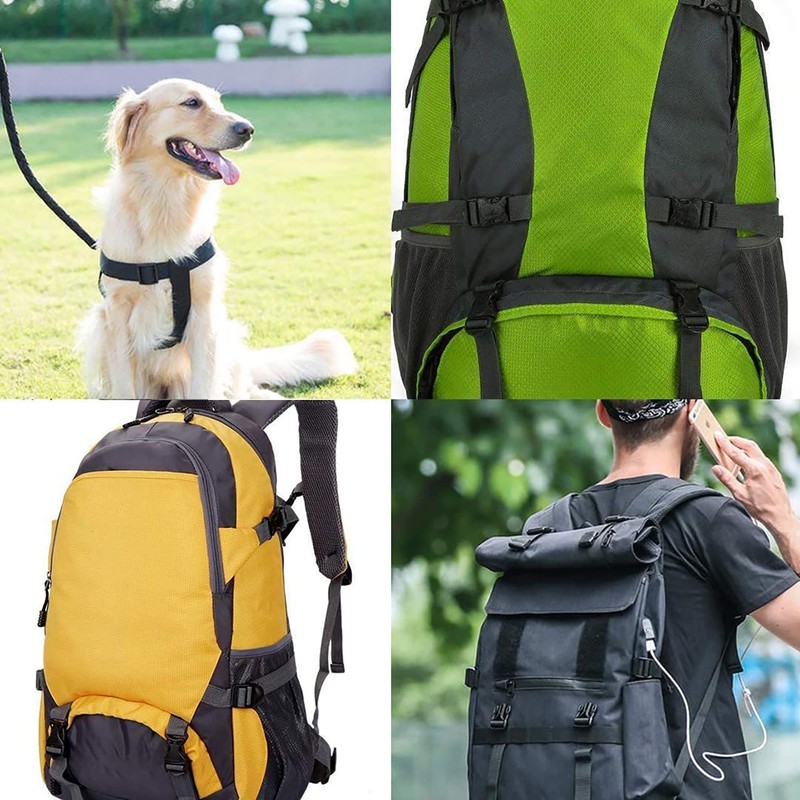 IRYNA 4Pcs Plastic Slide Rectangle Buckles Quick Release Buckle Snap