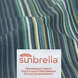 Sunbrella Decorative Outdoor Water Repellent Throw Pillows with Inserts, Set of 4, 20" x12" Pillows for Patio, Backyard, Bed, Couch, and Patio Furniture, Beach Stripe Lagoon