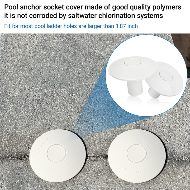 Pool Anchor Sockets Cover Compatible with Pool Ladders, and Railing
