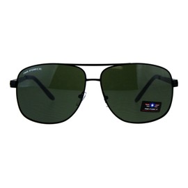 Air Force Sunglasses Mens Square Aviators Retro Fashion UV 400 Black, Green