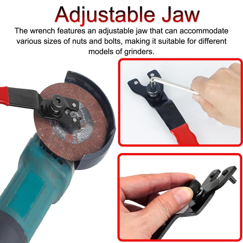 JONMON Grinder Wrench, Universal Adjustable Lock-Nut Pin Angle Spanner with