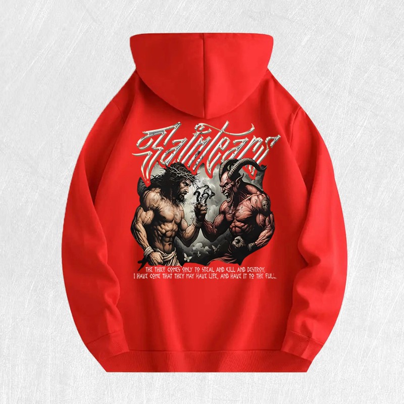 Faith Vs Evil Graphic Hoodie 100% Cotton US Warehouse 6