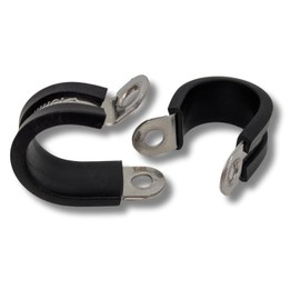 Lumonic 5 x 16 mm pipe clamps with rubber insert, stainless steel V2A, cable clamps for screwing, hose clamp 16 mm, pipe clamps, mounting clamp 16