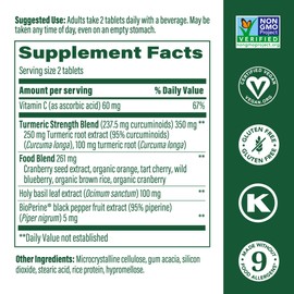 MegaFood Whole Body Minis Turmeric Curcumin Supplement - Turmeric Supplement With Black Pepper - 237 mg Curcuminoids Per Serving - Antioxidant & Immune Support - Vegan - 60 Mini Tablets, 30 Servings