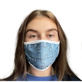 Komonee Adults Face Mask Washable Reusable Trendy Dustproof Jigsaw Puzzle Cloth Mouth Cover Covering For Boys Girls Outdoors Indoors Childrens School Protection