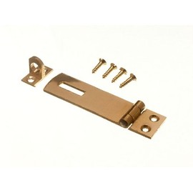 SECURITY HASP AND STAPLE FOR PAD LOCKS BRASS 63MM WITH SCREWS ( pack of 2 )