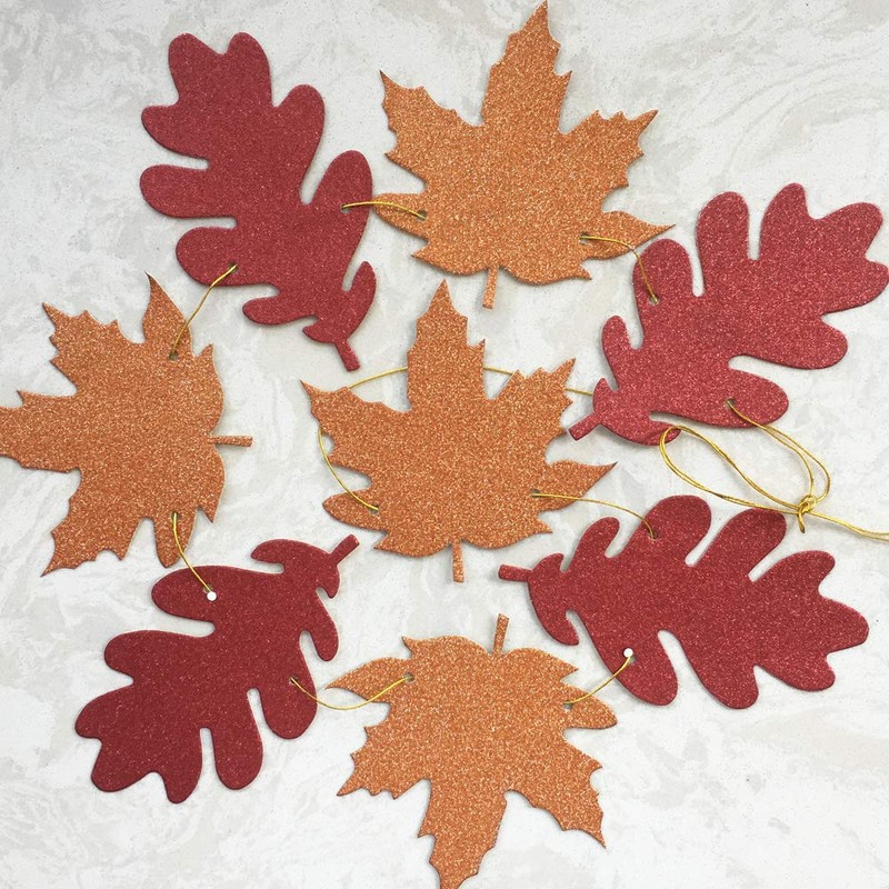 Uniwish Happy Fall Banner with Pumpkin Maple Leaves Sign Garland