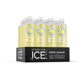 Sparkling Ice, Classic Lemonade Sparkling Water, with Antioxidants and Vitamins, Zero Sugar, 17 fl oz Bottles (Pack of 12)