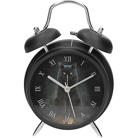 Nemesis Now Black Cat - 'His Master's Voice' by Lisa Parker - Alarm Clock