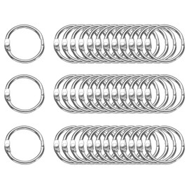 sourcing map 120pcs Binder Rings 0.8 Inch Loose Leaf Binder Ring Metal Book Rings Colorful Loose Leaf Rings for Index Cards Keychain Key Notebook Rings for Home Office, Silver Tone