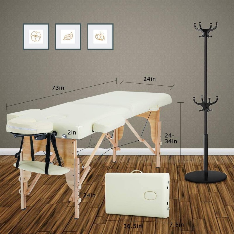 BestMassage Massage Bed Portable Massage Table 24 in Wide Lash