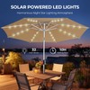 HOMSHADE 9ft Aluminum Patio Umbrella with Solar Lights - Outdoor