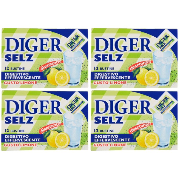 Diger Selz Lemon Flavour Powder, 48 Bags, 3.5 g Each